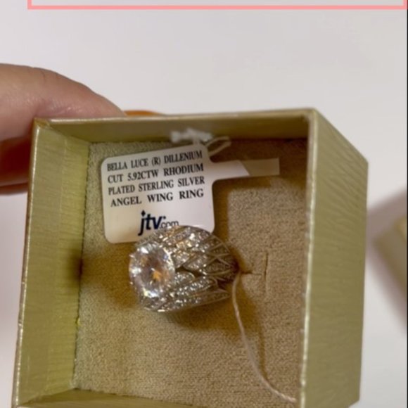 Bella Luce Dillenium Cut Angel Wing Ring NWT – 925 Silver/Rhodium, Size 6 - Picture 7 of 8